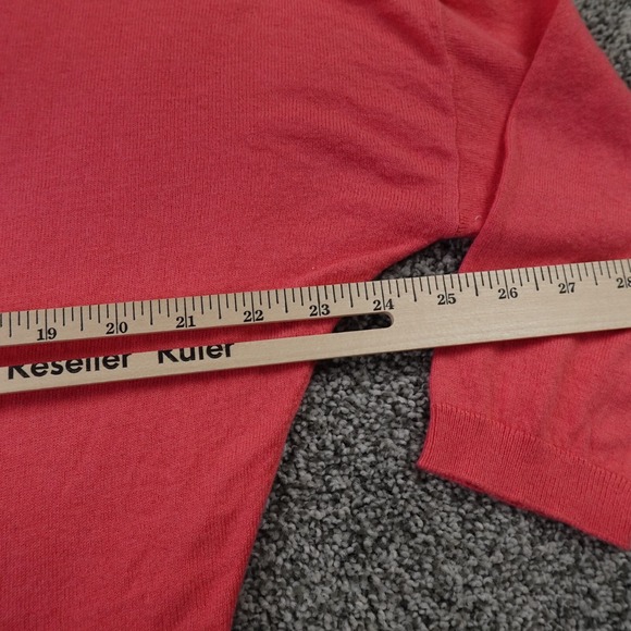 Ann Taylor Loft Sweater Womens M Pink Wool Blend Knit Pullover V Neck Sweatshirt - Picture 5 of 9